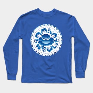 Romantic blue flowers and leaves (5) Long Sleeve T-Shirt